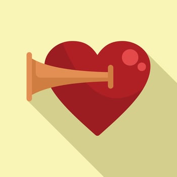 Heart rate sound icon flat vector. Aorta healthy effect vector