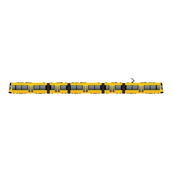Long tram car icon cartoon vector. City urban street transport vector