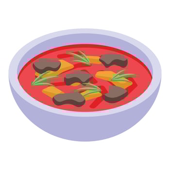 Borsch with vegetable icon isometric vector. Culture culinary vector