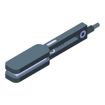 New hair straightener icon isometric vector. Female heat flatiron vector