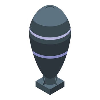 Big nuclear weapon icon isometric vector. Fire nuke blast vector