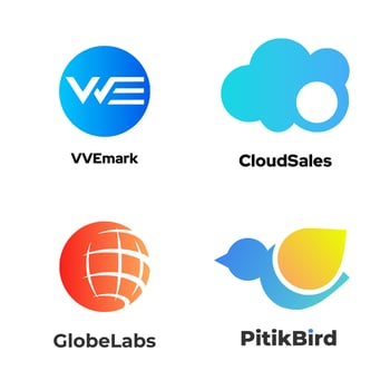 Set of business or corporate icon logo design. Vector illustration in flat style. Logo pack template design.