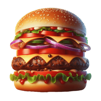 AI generated Fresh burger food tasty cheeseburger tomato and lettuce png