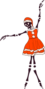 Funny Skeleton with with decoration christmas. Cute character Skeleton Bones png