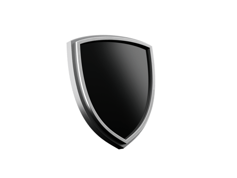 3D Shield, Black Shield, Metal Shield, Silver Shield 3d illustration png