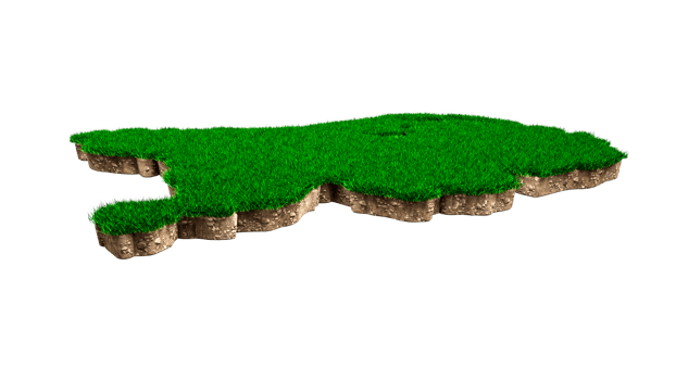 Netherlands map soil land geology cross section with green grass 3d illustration png