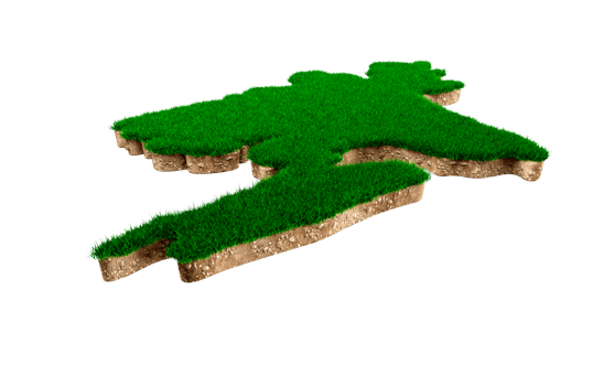 Bangladesh Map soil land geology cross section with green grass and Rock ground texture 3d illustration png