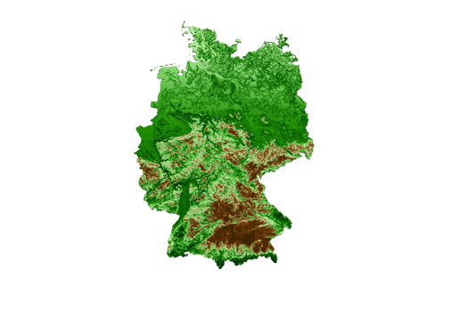 Germany Topographic Map 3d realistic map Color 3d illustration png