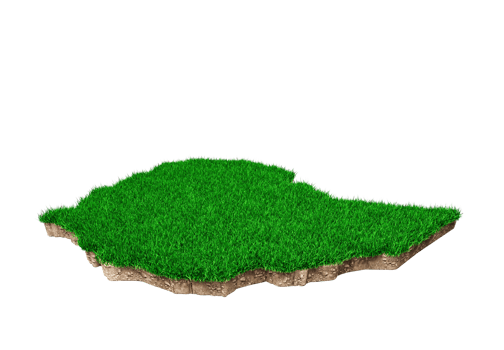 Ethiopia map soil land geology cross section with green grass 3d illustration png