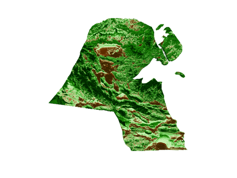 Kuwait Topographic Map 3d realistic map Color 3d illustration png