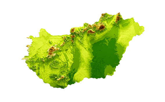 Hungary Map  3d illustration png