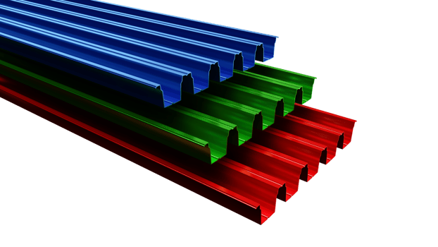 Stack of roof coating Corrugated metal sheet profiled sheet 3d illustration png