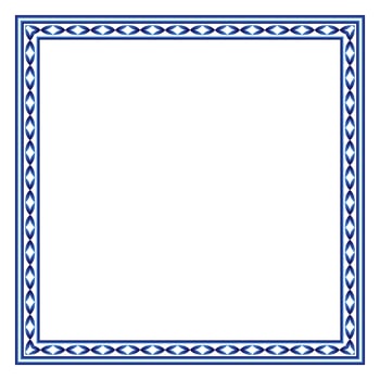 Border frame ceramic tile pattern. Islamic, indian, arabic motifs. Damask border square pattern. Porcelain ethnic bohemian background vector