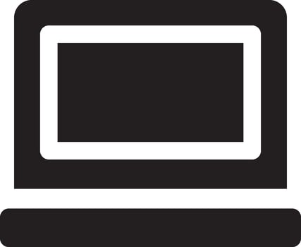 Rounded filled Laptop Icon vector