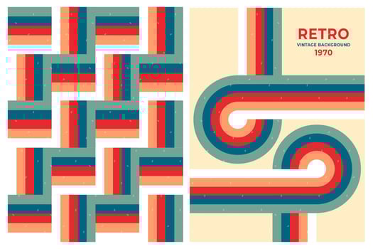 1970s style retro vintage background with geometric shapes - a classic vector design reminiscent of old-school wallpapers and posters