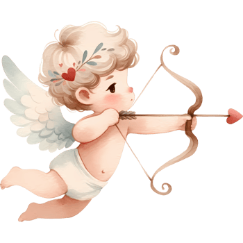 AI generated Cute cupid with bow and arrow. Watercolor png