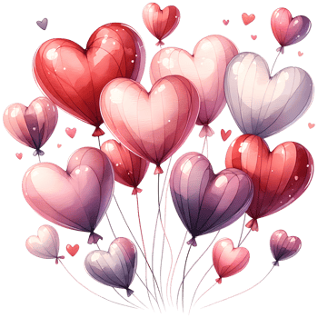 AI generated Valentine's day background with heart-shaped balloons. Vector illustration. png