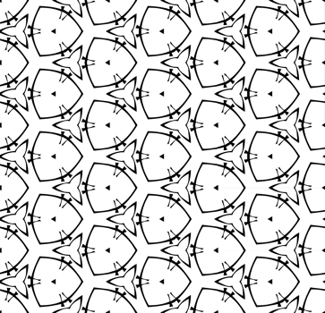 Black seamless abstract pattern. Overlay for background and backdrop. Ornamental design. PNG graphic illustration with transparent background.