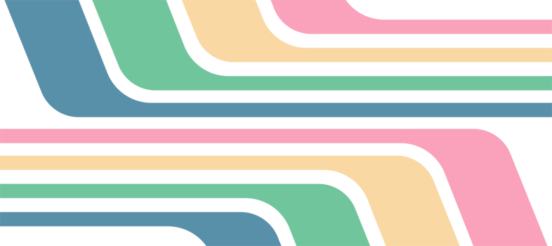 pastel colorful stripes curves web banner design transparent png