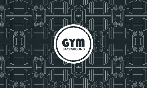 Seamless workout sport pattern. Fitness and gym icons pattern background. Vector graphics