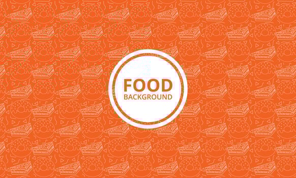 Seamless pattern with outline icons on a theme kitchen accessories and food , a dark outline on a light background vector