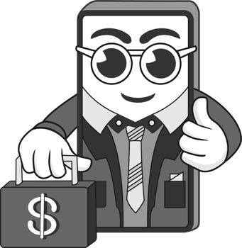 A cartoon man with glasses and a briefcase png