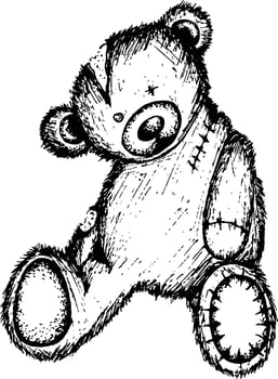 illustration of a broken teddy bear vector