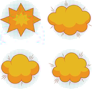 Comic Dynamic Icons. Pop Art Style. Isolated On White Background vector