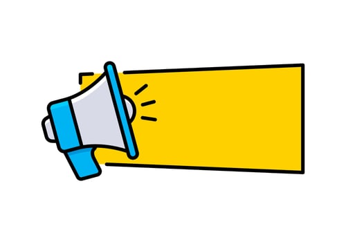 Blank Announcement Label With Megaphone vector