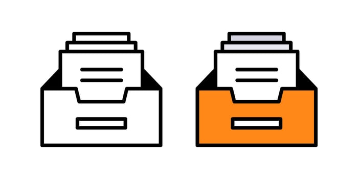 Vector Document Archive Illustration With Black Outline