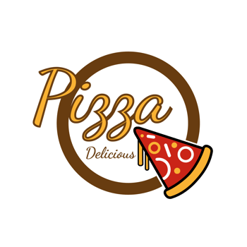 pizza logo design template illustration png