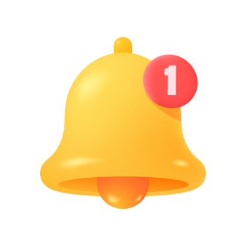 Notification bell icon. The golden alert bell is shaking to alert the upcoming schedule. png