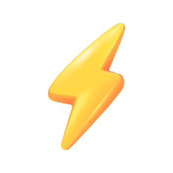 Shiny 3D lightning Simple minimalist design dangerous thunder Quick special offer ideas. png