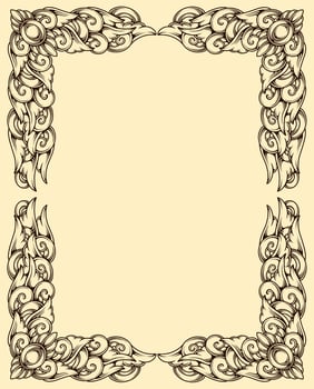 vector elegant carved ornament frame