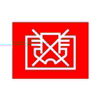 Do not cover sign prohibition symbol vector image. Negative Red line icon