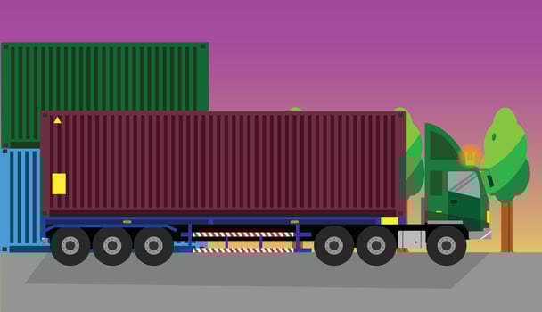 Container cargo truck vector