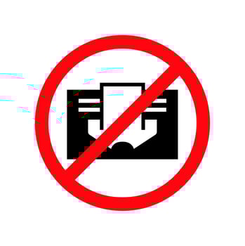 Do not cover sign prohibition symbol image. Vector icon