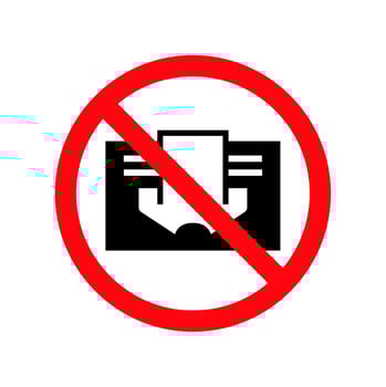 Do not cover sign prohibition symbol image. Vector icon