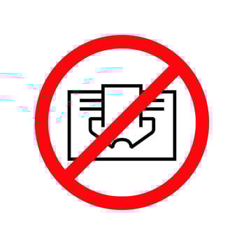 Do not cover sign prohibition symbol image. Vector icon