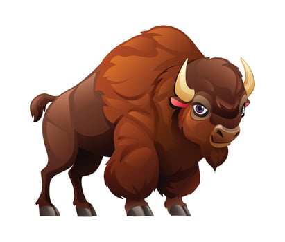 Bison cartoon illustration isolated on white background vector