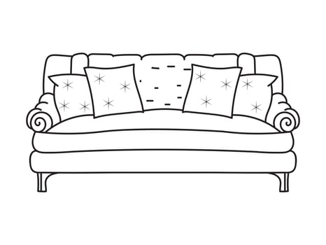Sofa line Icons. Furniture design. Collection of sofa illustration. Modern furniture set isolated on white background. vector