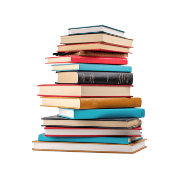 AI generated Books stacked isolated on transparent background png