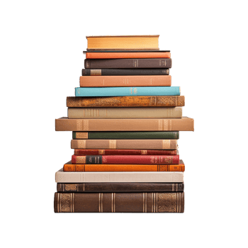 AI generated Books stacked isolated on transparent background png