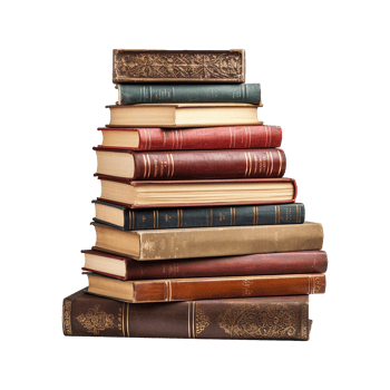 AI generated Books stacked isolated on transparent background png
