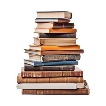 AI generated Books stacked isolated on transparent background png