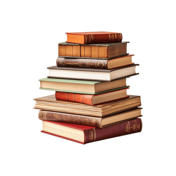 AI generated Books stacked isolated on transparent background png