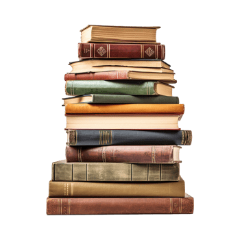 AI generated Books stacked isolated on transparent background png