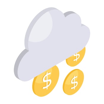 Trendy vector design of cloud earning