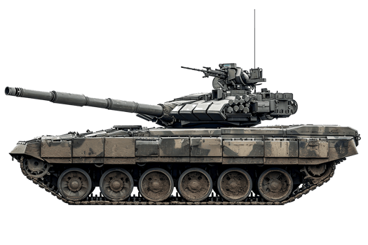 AI generated Steel on the Battlefield Army Tank in Action, Camouflaged War Machine png