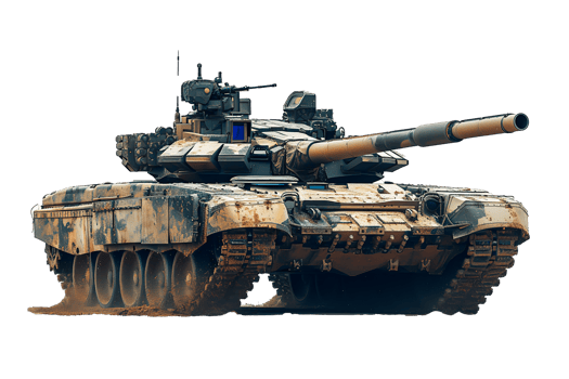 AI generated Steel on the Battlefield Army Tank in Action, Camouflaged War Machine png
